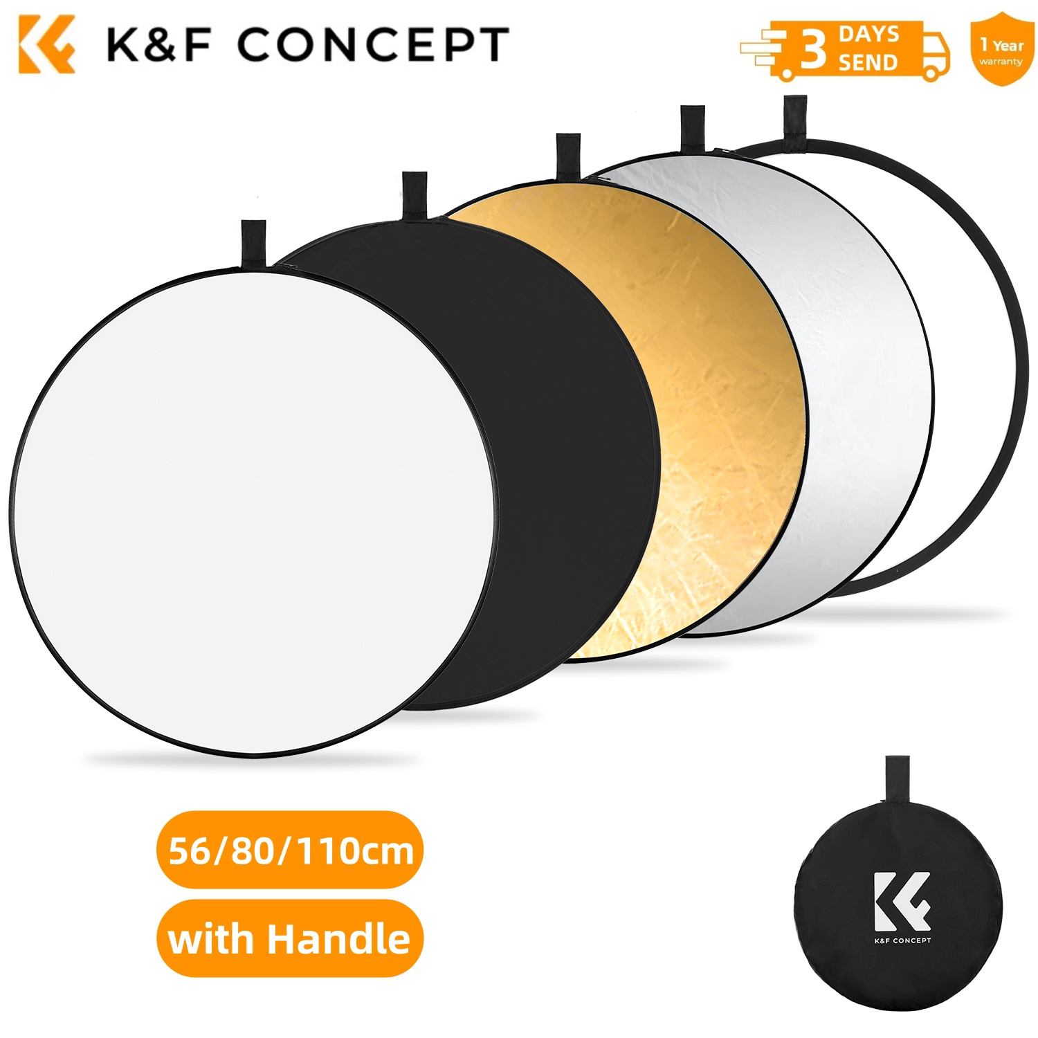 K&F CONCEPT 56/80/110 см 5-в-1 – обзор и цена Reflector 5 In 1